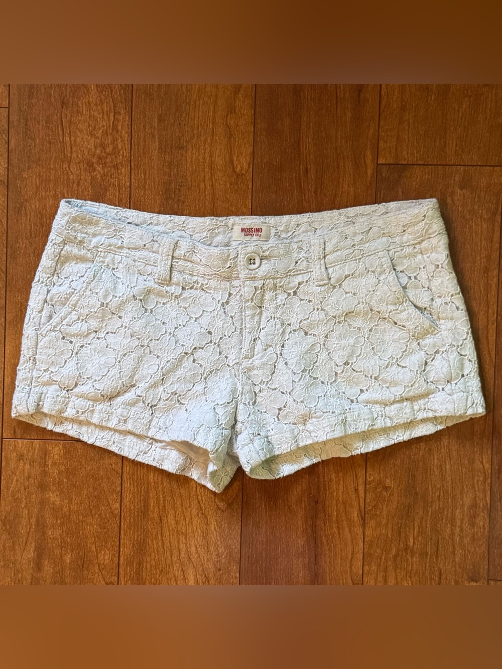 Mossimo Supply Co. Ivory Lace Overlay Low-Rise Shorts - Size 7